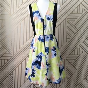 Ellen Tracy Abstract Floral Knee-Length Dress